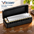Vicoare™ 10-Hole Diatonic Harmonica with Protective Case – Portable Beginner-Friendly Mouth Organ for Blues, Folk, Country & Everyday Music Practice