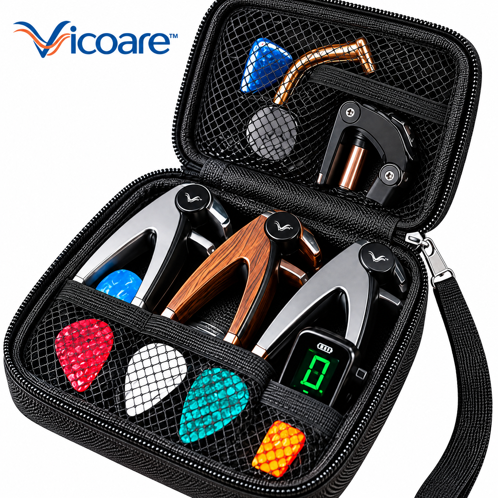 Vicoare™ Guitar Capo & Accessory Storage Pouch – Compact Protective Organizer Bag for Guitar Picks, Tuners, Small Music Tools & Ukulele Essentials