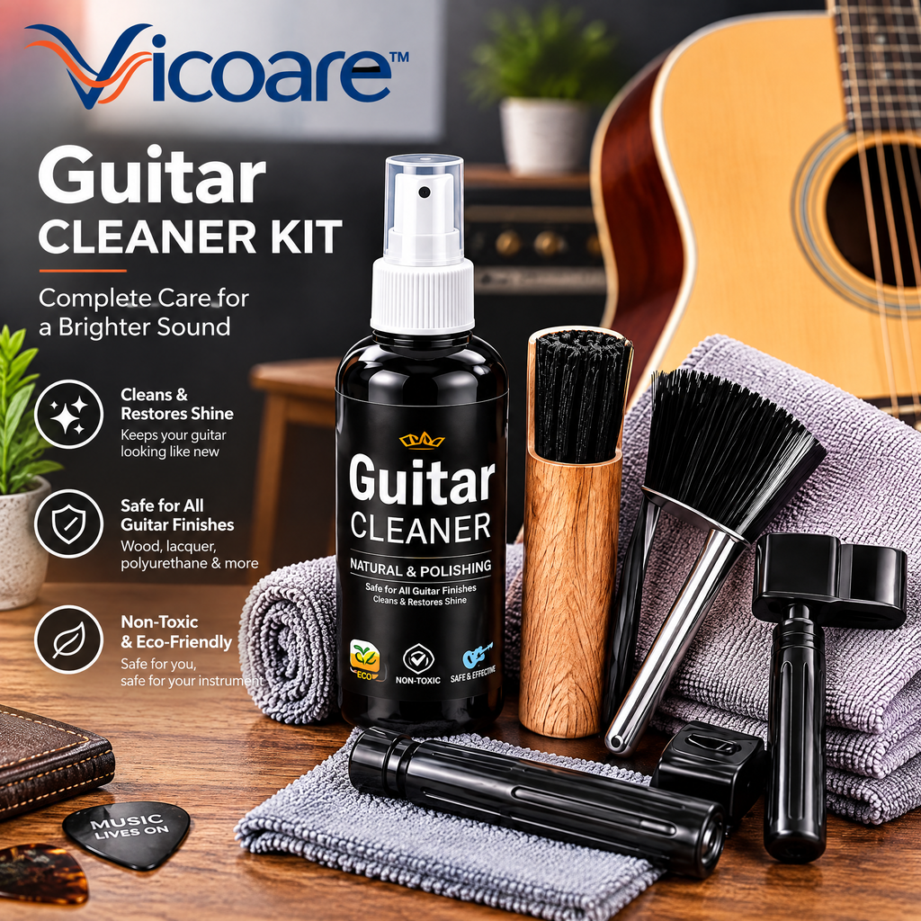 Vicoare™ Complete Instrument Cleaning Kit – Music Instrument Care Set with Cleaning Cloth, Detail Brush & Maintenance Solution
