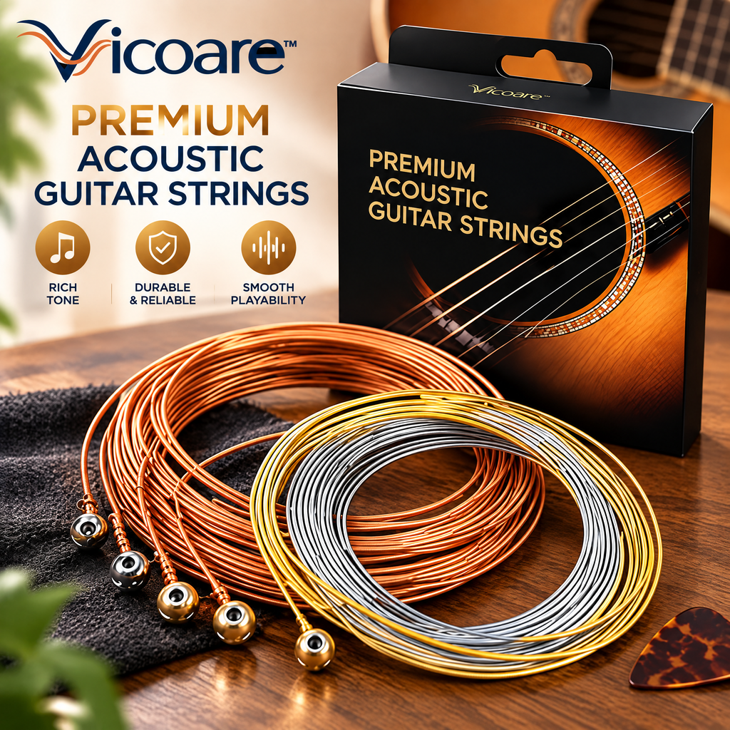 Vicoare™ Acoustic Guitar Strings – Phosphor Bronze or Coated Steel String Set for Warm Tone, Clear Projection & Everyday Playing