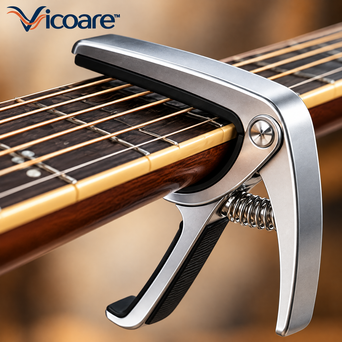 Vicoare™ Metal Guitar Capo – Quick-Release Zinc Alloy Capo for Acoustic & Electric Guitar, Easy Key Changes and Everyday Practice