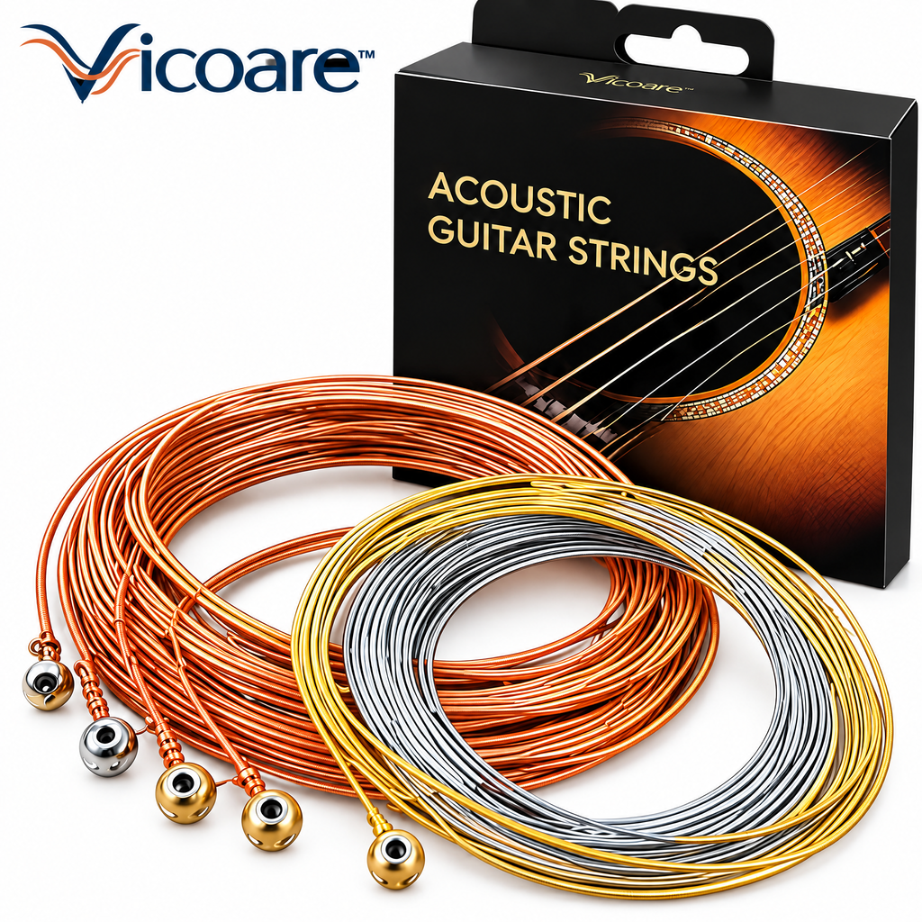 Vicoare™ Acoustic Guitar Strings – Phosphor Bronze or Coated Steel String Set for Warm Tone, Clear Projection & Everyday Playing